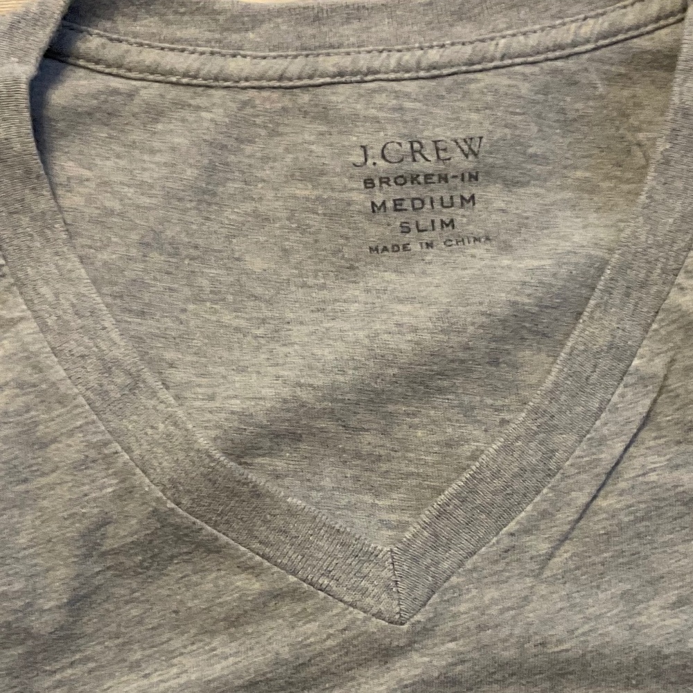 JCREW Medium Gray/blue vneck tee